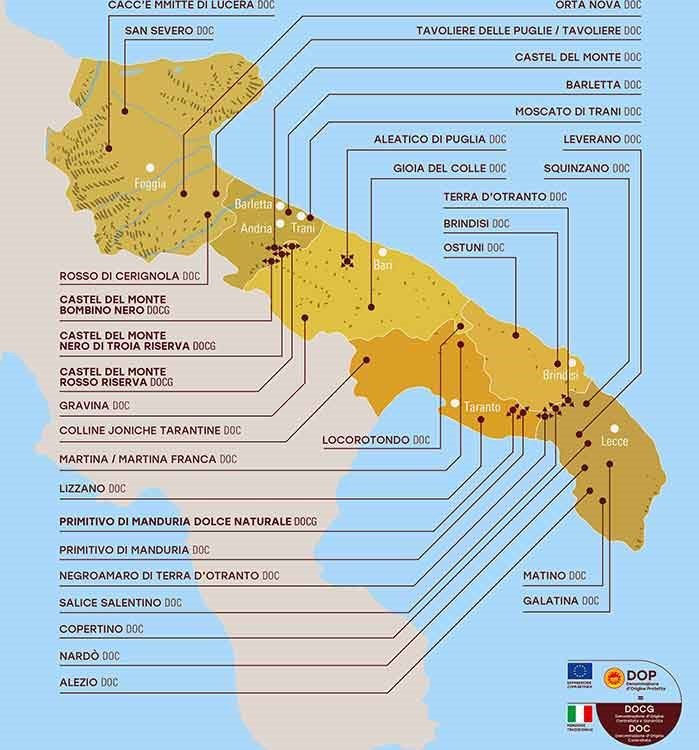 Apulia wine Map