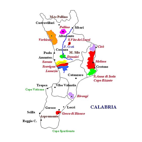 Calabria wine Maps